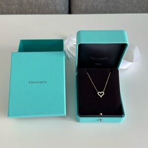 Tiffany & Co. 18K Yellow Gold Heart Pendant Diamond Pendant 0.25ct 16inch $4050